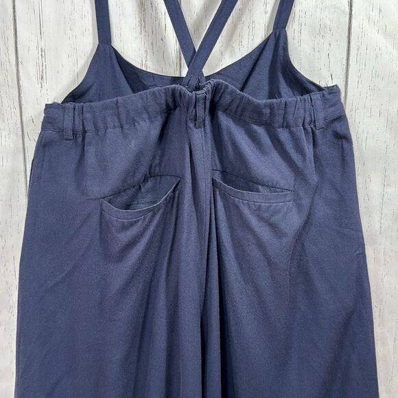 Niko And ... Navy Blue Wide Leg Pockets Womens Summer Jumpsuit - Picture 10 of 14